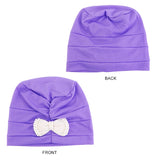 Kylethomasw Fashion Pearl Decoration Bow Turban Muslim Women Hijab Multicolor Slouchy Cap India Cap Cancer Chemo Cap