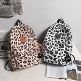 Kylethomasw Leopard Students Backpack Women's Fashion Woman Nylon Cloth Campus Style School Bags Brand Designer Female Travel Backpacks