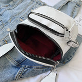 Kylethomasw Glossy Wide Strap Women Shoulder Bag Designer Rivet Crossbody Bags for Female Handbags Silver Bolsas Feminina Black