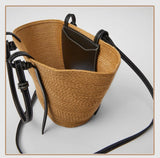 KIylethomasw Stitching Color Woven Straw Bag Large Capacity Hand-woven Fashion Shoulder Bag for Women Seaside Beach Vacation New Collection