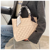 Kylethomasw Designer Plaid Quilted Women's Handbag Retro Scarf Crossbody Bag Small Square Tote