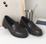 KYLETHOMASW  -  Retro Style Japanese Student Shoes Girl Lolita JK Uniform Shoes Women PU Leather Block Heels Loafers Shoes