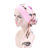 Kylethomasw Women  Pre-tied Bandana Elastic Inner Hijabs Hat Pastoral Style Lady Hair Bands Muslim Turban Hijabs Hats Indian Caps Wrap Cap