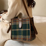 Kylethomasw Ins Niche Lattice One Shoulder New Women's High Sense Fashion Bucket Bag In Autumn And Winter Luxury Handbag