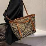 Kylethomasw New Autumn And Winter Leopard Print Fashion Tote Foreign Temperament Women's Large Simple Bag Women One Shoulder