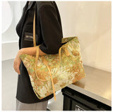 KIylethomasw Large Capacity Shoulder Bag Female Summer New Fashion Big Bag Oil Painting Tote Bag