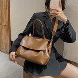 KIylethomasw Leather Fashion Casual Crossbody Bags For Women High Quality Handbag Women Wild Corssbody Bags Simple Style Shoulder Bag