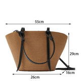 Kylethomasw Lady Summer Beach Straw Basket Bags Casual Rattan Large Capacity Totes Women Brands Designer Handbags Wicker Woven Shoulder Bags