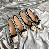 KYLETHOMASW  -  Summer Polka dot air mesh shoes women 2025 loafers sneakers woman flats espadrilles pointed toe bow-knot breathable moccasins