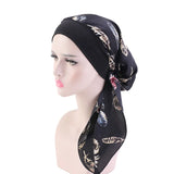 Kylethomasw Women  Pre-tied Bandana Elastic Inner Hijabs Hat Pastoral Style Lady Hair Bands Muslim Turban Hijabs Hats Indian Caps Wrap Cap