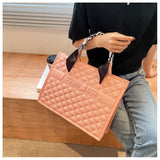 Kylethomasw Designer Plaid Quilted Women's Handbag Retro Scarf Crossbody Bag Small Square Tote