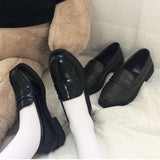 KYLETHOMASW  -  Retro Style Japanese Student Shoes Girl Lolita JK Uniform Shoes Women PU Leather Block Heels Loafers Shoes