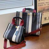 Kylethomasw Canvas Bags For Women Women's Big Capacity Purses Stripe Handbag Designer Tote Shopper Shoulder Bag Crossbody Bag for Women