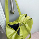 Kylethomasw Soft PU Leather Ladies Shoulder Bag Large Capacity Women Student Book Shopping Bag Casual big Tote female Handbag green bolsas