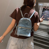 KIylethomasw New Transparent Backpack Female Casual Fashion High Quality Women Backpack Clear School Bag for Teenage Girl PVC Travel Bag