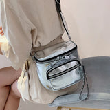 Kylethomasw Glossy Wide Strap Women Shoulder Bag Designer Rivet Crossbody Bags for Female Handbags Silver Bolsas Feminina Black