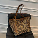 Kylethomasw New Autumn And Winter Leopard Print Fashion Tote Foreign Temperament Women's Large Simple Bag Women One Shoulder