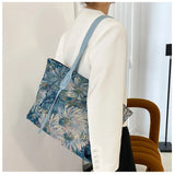 KIylethomasw Large Capacity Shoulder Bag Female Summer New Fashion Big Bag Oil Painting Tote Bag