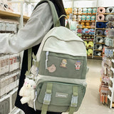 Kylethomasw New Waterproof Nylon School Backpack for Teenage Girls Large Capacity Double Shoulder Bagpack Backpacks Purse