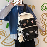 Kylethomasw New Waterproof Nylon School Backpack for Teenage Girls Large Capacity Double Shoulder Bagpack Backpacks Purse