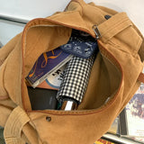 Kylethomasw  Multi Pockets Canvas Big Size Handbag Female Male Teenager Student Over Large High Street Hip Hop Fabric Zipper Messenger Bag