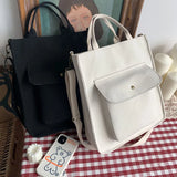 KIylethomasw Pure Color Casual Tote Portable College Girls Student Shoulder Bags Plain Female Handbag Simple Canvas Crossbody Bag