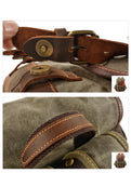 Men's outdoor shoulder casual student bag large capacity travel backpack canvas leather climbing bag