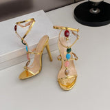 KYLETHOMASW  -  Nitara Gemstone Strappy Heels