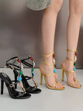 KYLETHOMASW  -  Nitara Gemstone Strappy Heels