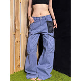 KYLETHOMASW  -  Womens Ripped Jeans High Waist Vintage Classic Straight Baggy Denim Pants Street Y2K American Style Wide Leg Denim