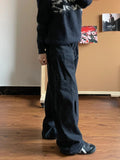 Kylethomasw Boyfriend Jeans for Women Streetwear Baggy Vintage Balck Wide Leg Denim Trousers Harajuku Causal Straight Cowgirl Pants