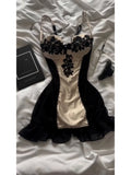 KYLETHOMASW  -  French Sexy Lace Spliced Camisole Dress Summer New Vintage Slim Party Short Dresses Woman Korea Chic Patchwork Y2k Outfits