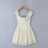 KYLETHOMASW  -  Summer Women Sexy Off Shoulder Short Sleeve Lace Mini Dresses Party Robe