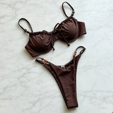 KYLETHOMASW  -  Sexy Women Swimsuit Swimwear Female Bikini Set Beads Biquini Bathing Suit "Push Up Bikinis Dot Swimming Suit Beachwear"
