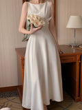 KYLETHOMASW  -  Elegant White Midi Dress Women Vintage Party Prom Spaghetti Strap Black Dresses Korean Formal Occasion Bodycon Vestidos