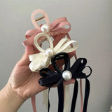 Kylethomasw Fairy Bowknot Hair Clips Ribbon Women Ballet Art Streamer Clamp Hairpin Bow Shark Cawl Clips Girls Hair Accessories