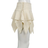 Kylethomasw  Y2k Irregular Short Skirt Women Bandage Ruffle Wrap Dress Female Sexy Club Street Clothing 2023 Summer Low Waist Luxury Skirt
