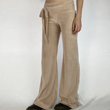 KYLETHOMASW  -  Skin tone, low waist, three-dimensional bow tie, wide leg pants, temperament, velvet drape, casual pants