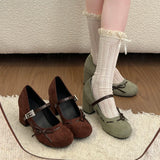 KYLETHOMASW  -  New Spring Thick Heel Women Mary Jane Shoes Fashion Rhinestone Buckle Strap Shoes Ladies Outdoor Elegant Dress Pumps