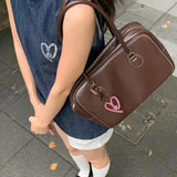 KYLETHOMASW  -  Vintage Coffee Handbag Wallet Women Retro Jk Uniform Large Capacity Tote Bag Female Harajuku Shoulder Bowling Bag