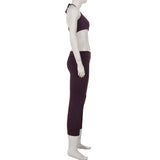 KYLETHOMASW  -  Spice Girl Suspender Vest Low Waist Skinny Hip Wrap Pants Two-piece Set Solid Color Simple Casual Sports Suit