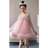 KYLETHOMASW  -  Women Spaghetti Strap Tulle Mini Dress Ruffle Fluffy Princess Ball Gown Sweet Party Evening Dress S XXL