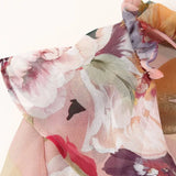 KYLETHOMASW  -  Ruffles V neck Floral Print Chiffon Full Sleeve Dress Woman Ball Tassel Lacing up Bow Waist Mini Summer Dresses Femme Robe