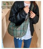 KYLETHOMASW  -  Preppy Plaid Pleated Bow Women's Handbags Y2k Aesthetic Fashion All Match Shoulder Bag Trendy Casual Crossbody Bags Streetwear