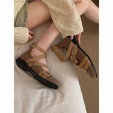 KYLETHOMASW  -  Design Round Toe Women Ballet Flats 2025 Ins Style Buckle Belt Ballerina Shoes Light Comfortable Leisure Female Girls Footwear