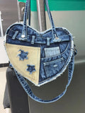 KYLETHOMASW  -  Star Contrast Denim Bag Shoulder Crossbady Bags for Woman Underarm Bolsos De Mujer Spice Girl Sac Femme Original Heart Bolso