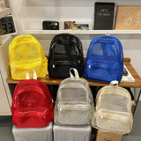 KYLETHOMASW  -  Small Mesh Backpack Bags Women Solid Color Back Packs Females Travel Simple Beach Student School Backpacks