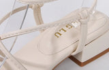 KYLETHOMASW  -  Strap Low Heel Sandals for Womens Summer New Roman Strap Toe Fashion Flat Shoes for Women's Designer Sandals Ladies Shoes