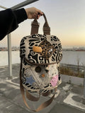 KYLETHOMASW  -  Graffiti Bag New Casual Travel Mochila Y2k Unique Mochilas Mujer Preppy Style Backpacks Student Backpack Bolsas Feminina