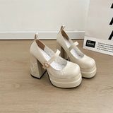 KYLETHOMASW  -  Night Club Platform Women Lolita Pumps Fashion Butterfly-knot High Heel Shoes New Spring Autumn Ladies Stripper Party Shoes